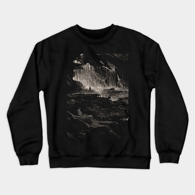 Destruction of Sodom and Gomorrah Crewneck Sweatshirt by TORVENIUS